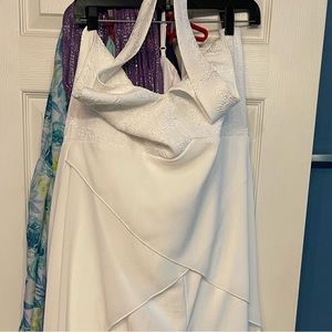 Elegant white one pc pants suit